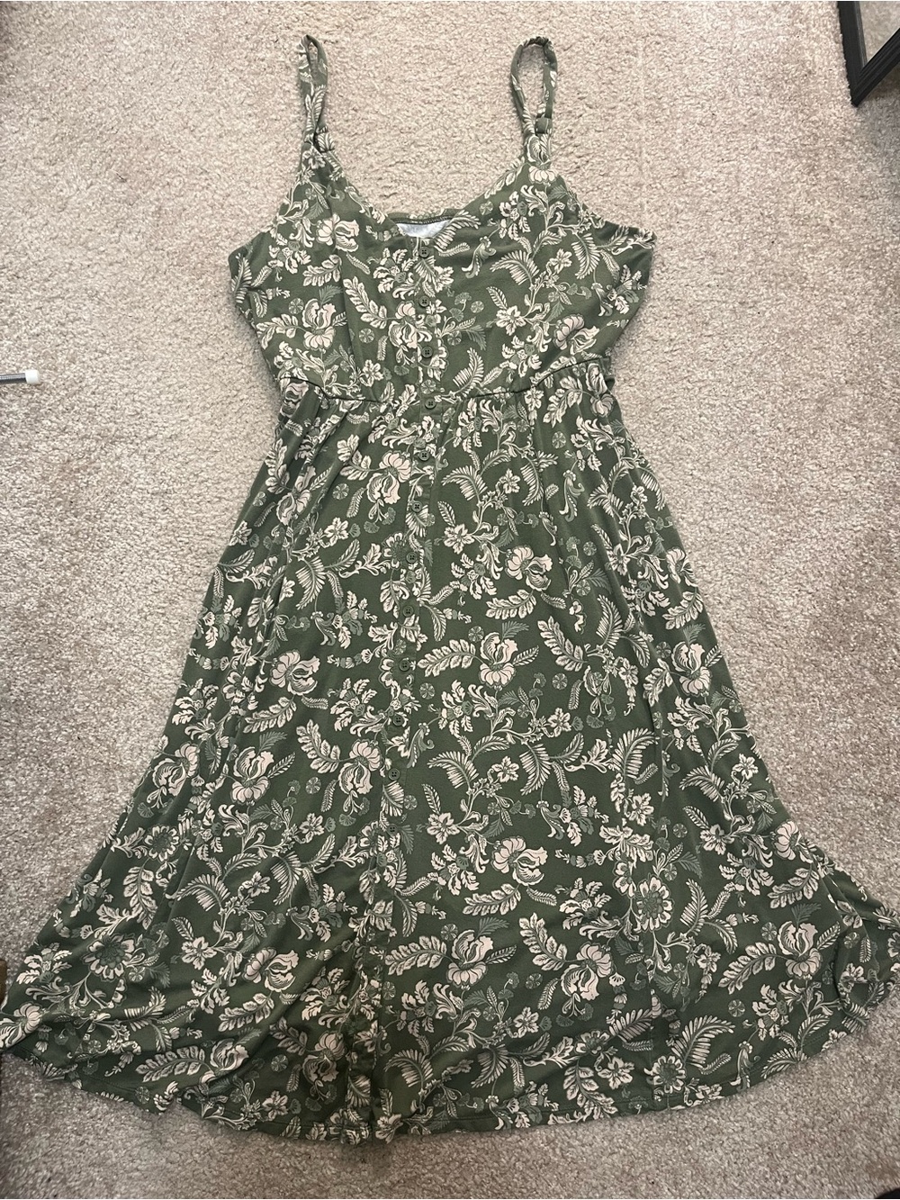 Torrid Green Floral Sundress with Pockets | 1X (14-16) - Picture 3 of 5